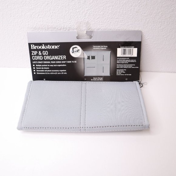 Brookstone zip & go cord organizer gray new - Picture 2 of 5